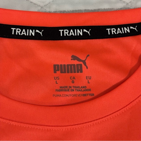 Puma Fit Poly Mens Drycell Short Sleeve Orange Tee - Picture 3 of 6